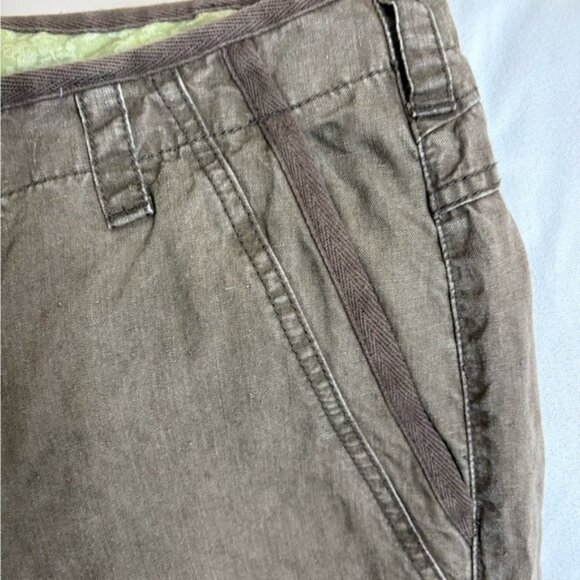 Ted Baker Chino Pants Mens 32x32 Green  Linen Straight Baggy Buckle Waist - Picture 2 of 2
